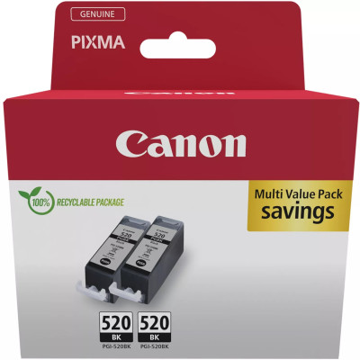 Canon PGI-520Bk (2932B009, 2932B019), originální inkoust, černý, 2 × 19 ml, 2-pack