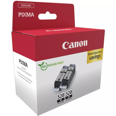 Canon PGI-520Bk (2932B009, 2932B019), originální inkoust, černý, 2 × 19 ml, 2-pack