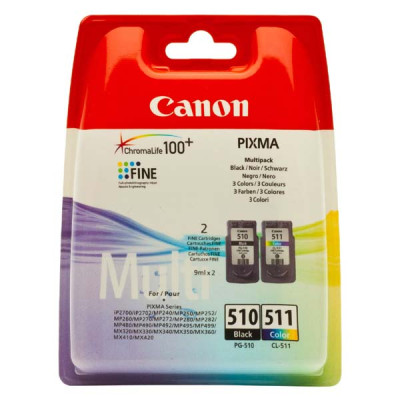 Canon PG-510/CL-511 (2970B010), originální inkoust, černý/barevný, 2 × 9 ml, 2-pack