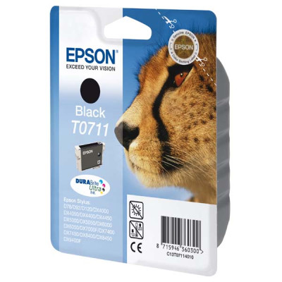 Epson T0711 (C13T07114012), originální inkoust, černý, 245 stran (7,4 ml)