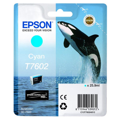 Epson T7602 (C13T76024010), originální inkoust, azurový, 25,9 ml