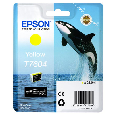 Epson T7604 (C13T76044010), originální inkoust, žlutý, 25,9 ml