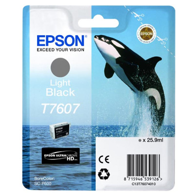 Epson T7607 (C13T76074010), originální inkoust, světle černý, 25,9 ml