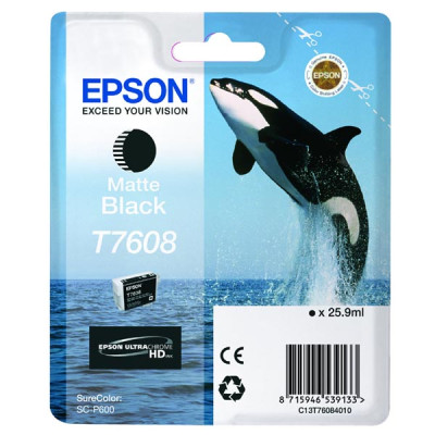 Epson T7608 (C13T76084N10), originální inkoust, matně černý, 25,9 ml