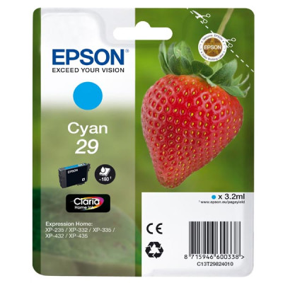 Epson T2982 (C13T29824012, 29), originální inkoust, azurový, 3,2 ml