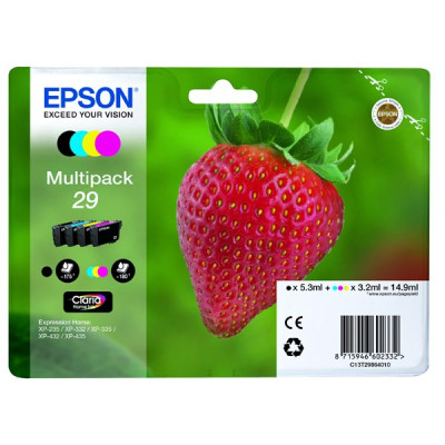 Epson T2986 (C13T29864012, 29), originální inkoust, CMYK, 5,3 + 3 × 3,2 ml