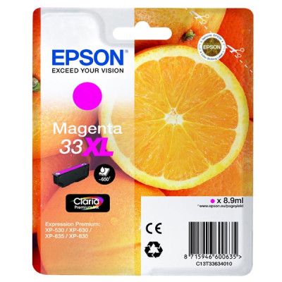 Epson T3363 (C13T33634010, T33XL), originální inkoust, purpurový, 8,9 ml