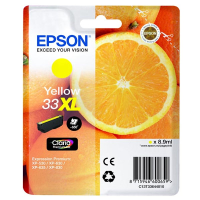 Epson T3364 (C13T33644010, T33XL), originální inkoust, žlutý, 8,9 ml