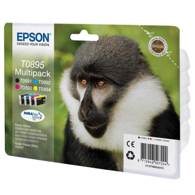 Epson T0895 (C13T08954010), originální inkoust, CMYK, 3 × 3,5 + , 4-pack