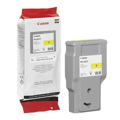 Canon PFI-207Y (8792B001), originální inkoust, žlutý, 300 ml