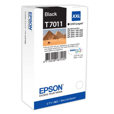 Epson T7011 (C13T70114010), originální inkoust, černý, 3400 stran