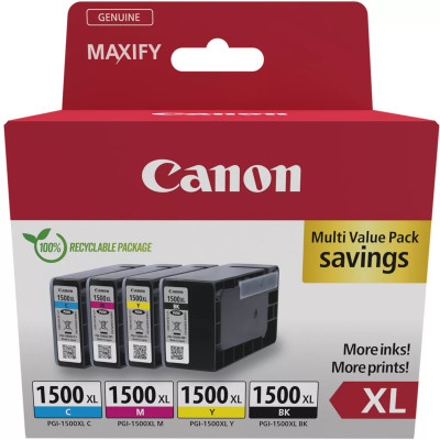 Canon PGI-1500CMYK XL (9182B004), originální inkoust, CMYK, 3 × 12 + 34,7 ml, Multipack XL