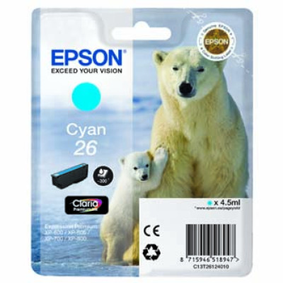 Epson T2612 (C13T26124012), originální inkoust, azurový, 4,5 ml