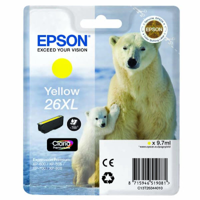 Epson T2634 (C13T26344012, 26XL), originální inkoust, žlutý, 9,7 ml