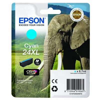 Epson T2432 (C13T24324010), originální inkoust, azurový, 8,7 ml