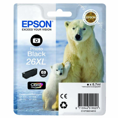 Epson T2631 (C13T26314012, 26XL), originální inkoust, photo černý, 8,7 ml