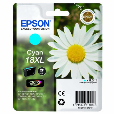 Epson T1812 (C13T18124012, 18XL), originální inkoust, azurový, 6,6 ml