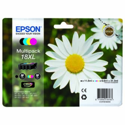 Epson T1816 (C13T18164012, 18XL), originální inkoust, CMYK, 3 × 6,6 + , 4-pack