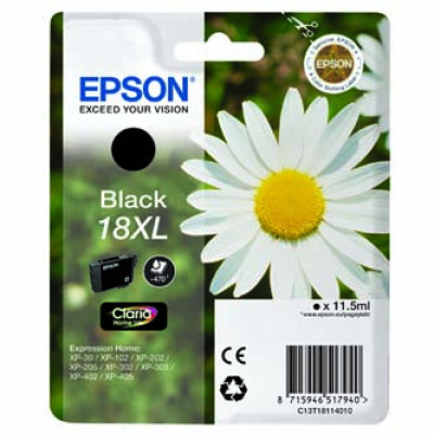 Epson T1811 (C13T18114012, 18XL), originální inkoust, černý, 11,5 ml