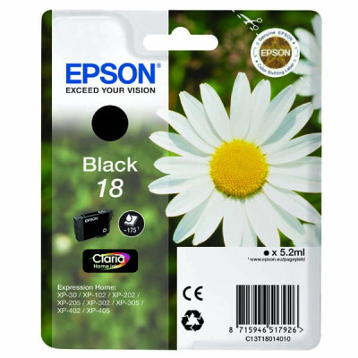 Epson T1801 (C13T18014010), originální inkoust, černý, 5,2 ml