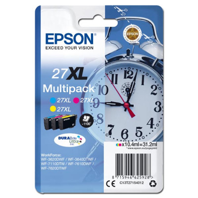 Epson T2715XL (C13T27154012, 27XL), originální inkoust, CMY, 3 × 10,4 m, 3-pack