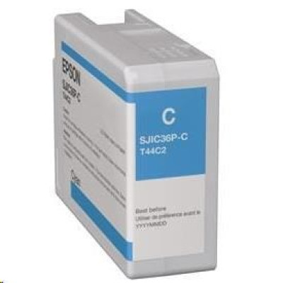 Epson T44C2 (C13T44C240, SJIC36P-C), originální inkoust, azurový, 80 ml