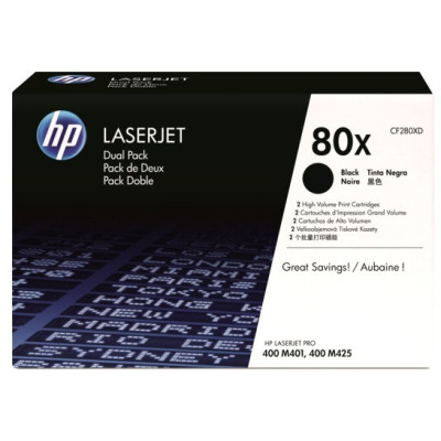 HP CF280XD (80X), originální toner, černý, 2 × 6900 stran, 2-pack