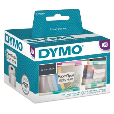 Dymo papírové štítky 57mm x 32mm, bílé, multifunkční, 1000 ks, 11354, S0722540