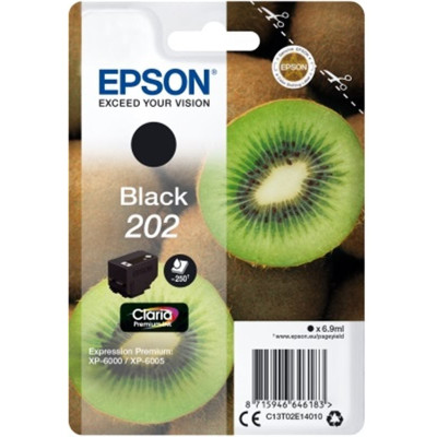 Epson T02E1 (13T02E14010, 202), originální inkoust, černý, 6,9 ml