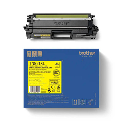 Brother TN-821XLY, originální toner, žlutý, 9000 stran, XL