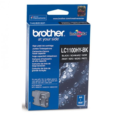 Brother LC-1100HYBk, originální inkoust, černý, 900 stran