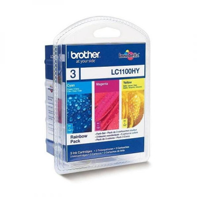 Brother LC-1100HYRBWBP, originální inkoust, CMY, 3 × 750 stran, 3-pack