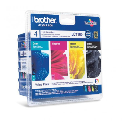 Brother LC-1100VALBP, originální inkoust, CMYK, 3 × 325 + 450 stran, 4-pack