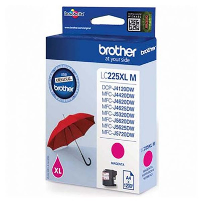 Brother LC-225XLM, originální inkoust, purpurový, 1200 stran