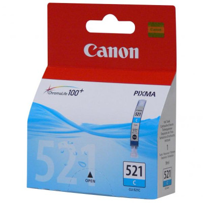 Canon CLI-521C (2934B001), originální inkoust, azurový, 505 stran (9 ml)