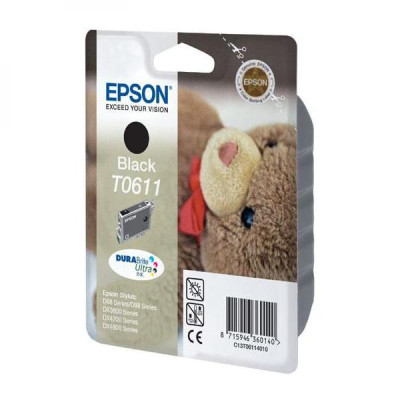 Epson T0611 (C13T06114010), originální inkoust, černý, 250 stran (8 ml)