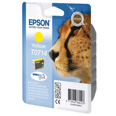 Epson T0714 (C13T07144012), originální inkoust, žlutý, 405 stran (5,5 ml)