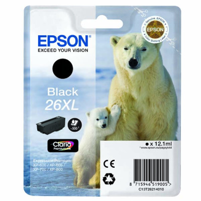 Epson T2621 (C13T26214012, 26XL), originální inkoust, černý, 12,2 ml