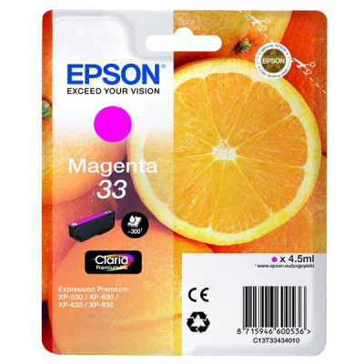 Epson T3343 (C13T33434010, T33), originální inkoust, purpurový, 4,5 ml