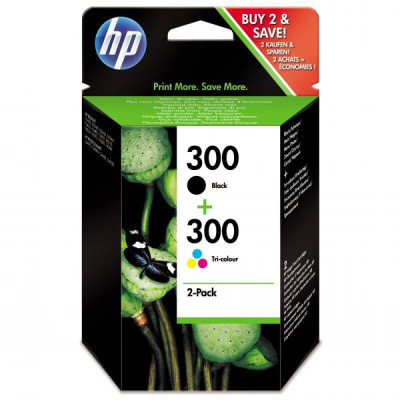 HP CN637EE (300), originální inkoust, černý/barevný, 2 × 4 ml, 2-pack