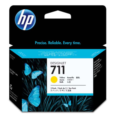 HP CZ136A (711), originální inkoust, žlutý, 3×29 ml, 3-pack