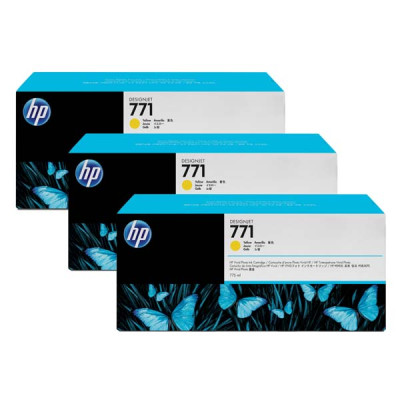 HP CR253A (771), originální inkoust, žlutý, 3 × 775 ml, 3-pack