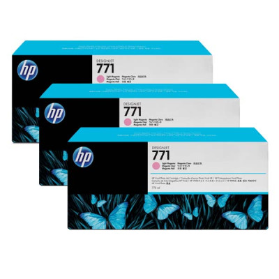 HP CR254A (771), originální inkoust, světle purpurový, 3 × 775 ml, 3-pack