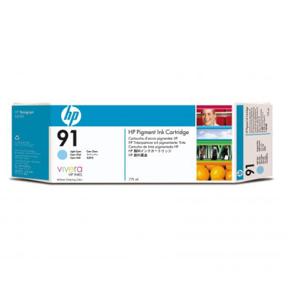 HP C9470A (91), originální inkoust, světle azurový, 775 ml