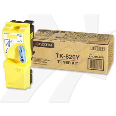 Kyocera TK-820Y, originální toner, žlutý, 7000 stran