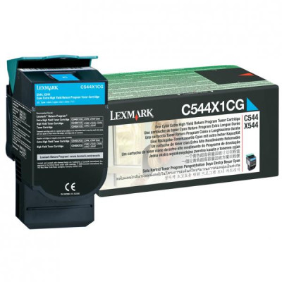 Lexmark C544X1CG, originální toner, azurový, 4000 stran