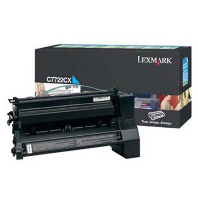 Lexmark C7722CX, originální toner, azurový, 15000 stran