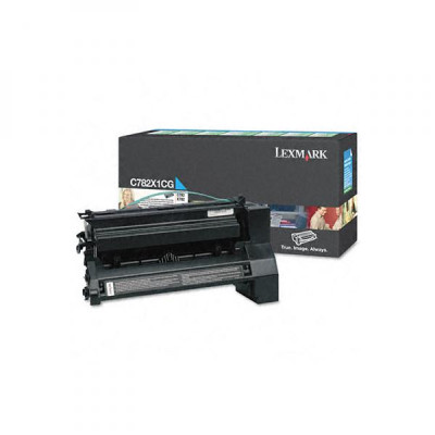 Lexmark C782X1CG, originální toner, azurový, 15000 stran