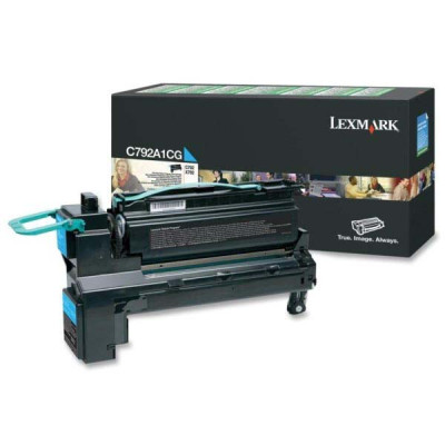 Lexmark C792A1CG, originální toner, azurový, 6000 stran